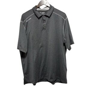 Columbia Golf Polo Shirt Mens XXL Gray Stretch Short Sleeve Performance